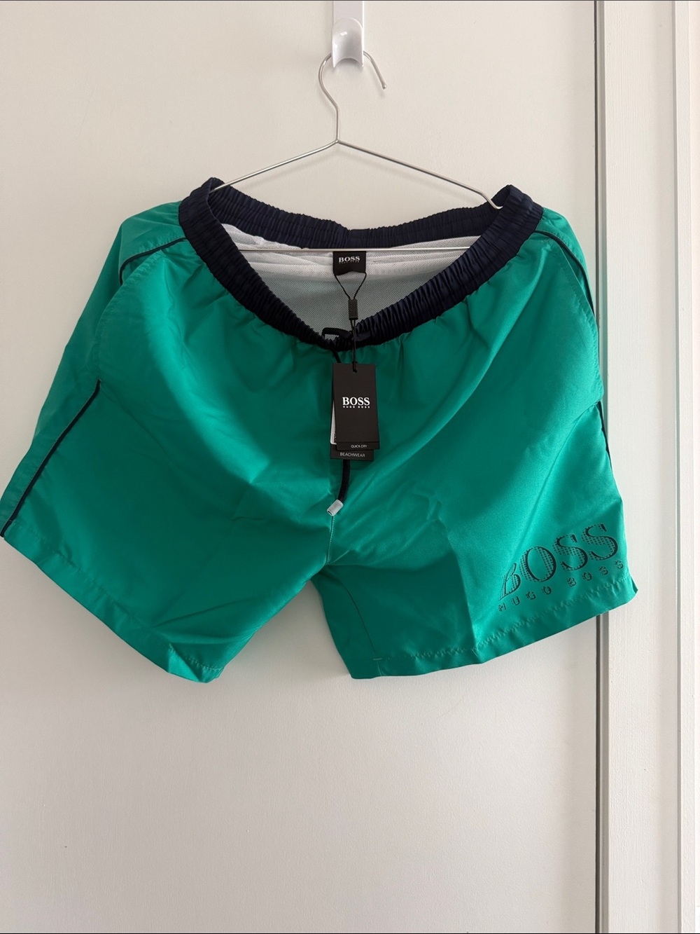 Hugo Boss Teal swim  Shorts with Navy Waistband size M